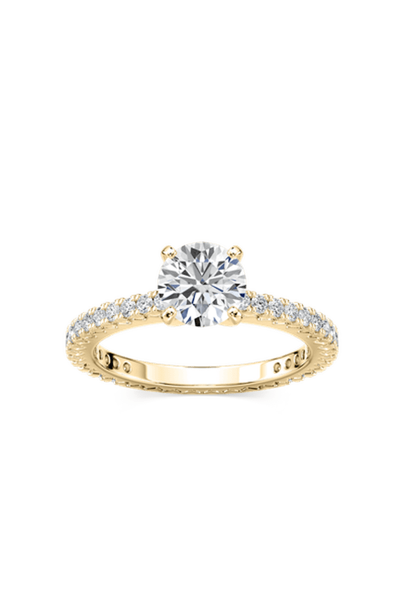 2.5ct CVD Lab Grown Diamond Engagement Ring in 18K Yellow Gold For Women