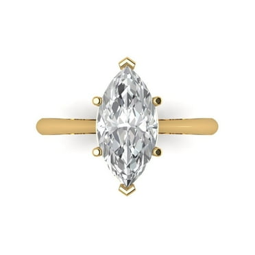 Solitaire Engagement Ring for Women - 2.5ct Moissanite in 14K Yellow Gold Promise Ring