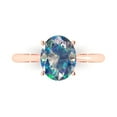 thumbnail image 1 of Clara Pucci 14K Rose Gold 2.5ct BlueMoissanite Solitaire Ring for Women, 1 of 7