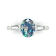 thumbnail image 1 of Clara Pucci 14K White Gold 2.5ct BlueMoissanite Three-Stone Ring for Women, 1 of 7