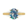 thumbnail image 1 of Clara Pucci 14K Yellow Gold 2.5ct BlueMoissanite Solitaire Ring for Women, 1 of 7