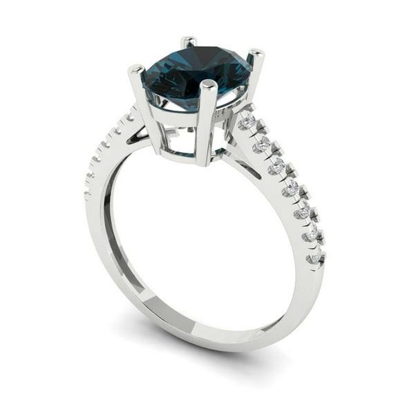 2.5ct Oval Cut Blue Natural Swiss Blue Topaz 14k Yellow Gold Engraving Statement Bridal Wedding Solitaire Designer Ring Size 5.75