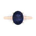thumbnail image 1 of Clara Pucci 14K Rose Gold 2.5ct BlueSapphire Solitaire Ring for Women, 1 of 7