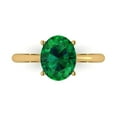 thumbnail image 1 of Clara Pucci 14K Yellow Gold 2.5ct Emerald Solitaire Ring for Women, 1 of 7
