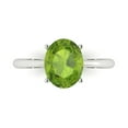 thumbnail image 1 of 2.5ct Oval Cut Green Natural Peridot 18k White Gold Engraving Statement Bridal Wedding Solitaire Designer Ring Size 5, 1 of 5