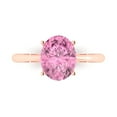 thumbnail image 1 of Clara Pucci 14K Rose Gold 2.5ct Pink Solitaire Ring for Women, 1 of 7