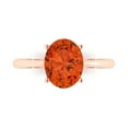 thumbnail image 1 of Clara Pucci 14K Rose Gold 2.5ct Red Solitaire Ring for Women, 1 of 7