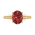 thumbnail image 1 of 2.5ct Oval Cut Red Natural Garnet 18k Yellow Gold Engraving Statement Bridal Wedding Solitaire Designer Ring Size 10.5, 1 of 5