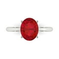 thumbnail image 1 of Clara Pucci 14K White Gold 2.5ct Ruby Solitaire Ring for Women, 1 of 7