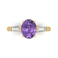 thumbnail image 1 of Three-Stone Engagement Ring for Women - 2.5ct Simulated Alexandrite in 14K Yellow Gold Promise Ring, 1 of 7