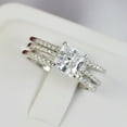 thumbnail image 1 of 2.5ct Princess Cut Bridal Wedding Engagement Ring Diamond Simulated 925 Sterling Silver Anniversary Ring SKU:00147, 1 of 5