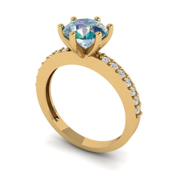 2.5ct Radiant Cut Blue Natural Aquamarine 14k White Gold Engraving Statement Bridal Wedding Solitaire Designer Ring Size 4.25