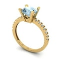 thumbnail image 1 of 2.5ct Radiant Cut Blue Natural Aquamarine 14k White Gold Engraving Statement Bridal Wedding Solitaire Designer Ring Size 6.25, 1 of 7