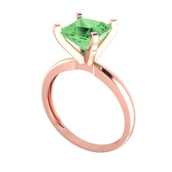 2.5ct Radiant Cut Blue Natural Swiss Blue Topaz 18k Pink Rose Gold Engraving Statement Bridal Wedding Designer Ring Size 5.75