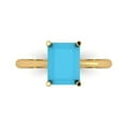 thumbnail image 1 of Clara Pucci 14K Yellow Gold 2.5ct Turquoise Solitaire Ring for Women, 1 of 8