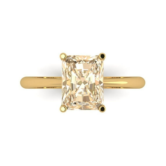 Clara Pucci 14K Yellow Gold 2.5ct Morganite Solitaire Ring for Women
