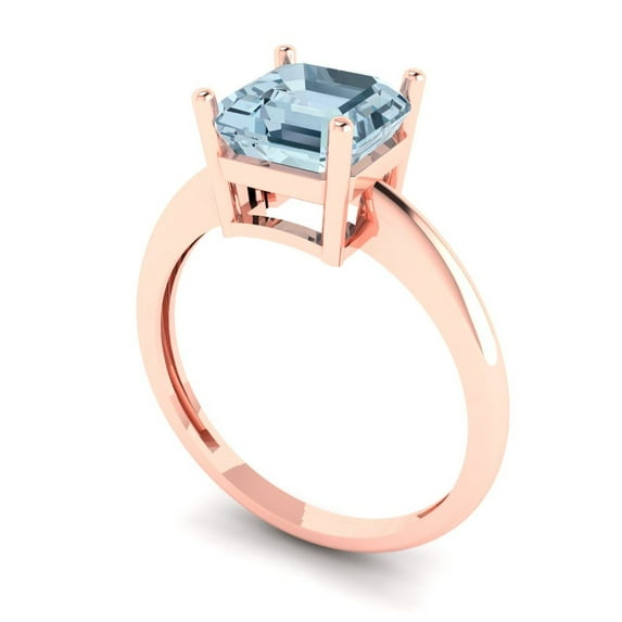 2.5ct Radiant Cut Clear Moissanite 18k White Gold Engraving Statement Bridal Wedding Solitaire Designer Ring Size 9