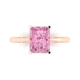 thumbnail image 1 of Clara Pucci 14K Rose Gold 2.5ct Pink Solitaire Ring for Women, 1 of 8