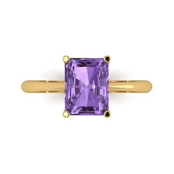 Clara Pucci 14K Yellow Gold 2.5ct Alexandrite Solitaire Ring for Women