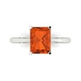 thumbnail image 1 of 2.5ct Radiant Cut Red Crystal 18k White Gold Engraving Statement Bridal Wedding Solitaire Designer Ring Size 7, 1 of 5