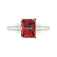thumbnail image 1 of 2.5ct Radiant Cut Red Natural Garnet 18k White Gold Engraving Statement Bridal Wedding Solitaire Designer Ring Size 5, 1 of 5