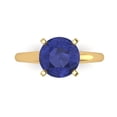 thumbnail image 1 of 2.5 ct Round Cut Simulated Tanzanite Solitaire Engagement Ring for Women in 18K Yellow Gold, 1 of 5