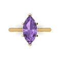 thumbnail image 1 of 2.5 ctw Solitaire Anniversary Ring for Women | Marquise Cut Simulated Alexandrite | Hyperallergenic Solid 18K Yellow Gold, 1 of 5