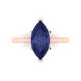 thumbnail image 1 of 2.5 ctw Solitaire Anniversary Ring for Women | Marquise Cut Simulated Tanzanite | Hyperallergenic Solid 14K Rose Gold, 1 of 5