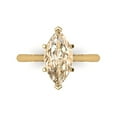thumbnail image 1 of 2.5 ctw Solitaire Anniversary Ring for Women | Marquise Cut Natural Morganite | Hyperallergenic Solid 18K Yellow Gold, 1 of 5
