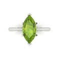 thumbnail image 1 of Clara Pucci 14K White Gold Solid Gold Peridot Solitaire Anniversary Ring for Women - 2.5 cttw Marquise Cut, 1 of 7