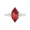 thumbnail image 1 of 2.5 ctw Solitaire Anniversary Ring for Women | Marquise Cut Natural Garnet | Hyperallergenic Solid 14K White Gold, 1 of 5