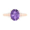 thumbnail image 1 of Clara Pucci 14K Rose Gold Solid Gold Alexandrite Solitaire Anniversary Ring for Women - 2.5 cttw Oval Cut, 1 of 7