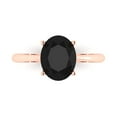 thumbnail image 1 of Clara Pucci 14K Rose Gold Solid Gold Onyx Solitaire Anniversary Ring for Women - 2.5 cttw Oval Cut, 1 of 7