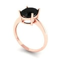thumbnail image 1 of 2.5ct oval cut black natural onyx 14k rose gold Bridal Wedding Engagement Promise Anniversary Ring for Women size 8.75, 1 of 7