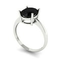 thumbnail image 1 of 2.5ct oval cut black natural onyx 18k white gold Bridal Wedding Engagement Promise Anniversary Ring for Women size 3.75, 1 of 7