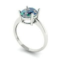 thumbnail image 1 of 2.5ct oval cut blue moissanite 14k white gold Bridal Wedding Engagement Promise Anniversary Ring for Women size 3.75, 1 of 7