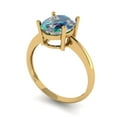 thumbnail image 1 of 2.5ct oval cut blue moissanite 14k yellow gold Bridal Wedding Engagement Promise Anniversary Ring for Women size 5.75, 1 of 7