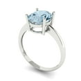 thumbnail image 1 of 2.5ct oval cut blue Zircon 14k white gold Bridal Wedding Engagement Promise Anniversary Ring for Women size 7.5, 1 of 7