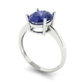 thumbnail image 1 of 2.5ct oval cut blue tanzanite 18k white gold Bridal Wedding Engagement Promise Anniversary Ring for Women size 7.25, 1 of 7
