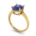 thumbnail image 1 of 2.5ct oval cut blue tanzanite 18k yellow gold Bridal Wedding Engagement Promise Anniversary Ring for Women size 7.75, 1 of 7