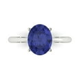 thumbnail image 1 of Clara Pucci 14K White Gold Solid Gold Tanzanite Solitaire Anniversary Ring for Women - 2.5 cttw Oval Cut, 1 of 7