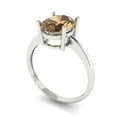 thumbnail image 1 of 2.5ct oval cut champagne Zircon 18k white gold Bridal Wedding Engagement Promise Anniversary Ring for Women size 4.5, 1 of 7