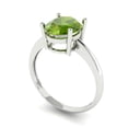 thumbnail image 1 of 2.5ct oval cut green natural peridot 18k white gold Bridal Wedding Engagement Promise Anniversary Ring for Women size 6.5, 1 of 7