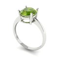 thumbnail image 1 of 2.5ct oval cut green natural peridot 18k white gold Bridal Wedding Engagement Promise Anniversary Ring for Women size 7, 1 of 7