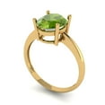 thumbnail image 1 of 2.5ct oval cut green natural peridot 18k yellow gold Bridal Wedding Engagement Promise Anniversary Ring for Women size 4.75, 1 of 7