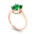 thumbnail image 1 of 2.5ct oval cut green emerald 14k rose gold Bridal Wedding Engagement Promise Anniversary Ring for Women size 7.25, 1 of 7