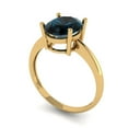 thumbnail image 1 of 2.5ct oval cut natural london blue topaz 18k yellow gold Bridal Wedding Engagement Promise Anniversary Ring for Women size 4.5, 1 of 7