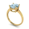 thumbnail image 1 of 2.5ct oval cut natural sky blue topaz 14k yellow gold Bridal Wedding Engagement Promise Anniversary Ring for Women size 4, 1 of 7