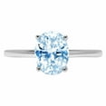 thumbnail image 1 of 2.5ct oval cut natural swiss blue topaz 18k white gold anniversary engagement ring size 11, 1 of 5
