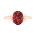 thumbnail image 1 of Clara Pucci 14K Rose Gold Solid Gold Garnet Solitaire Anniversary Ring for Women - 2.5 cttw Oval Cut, 1 of 7